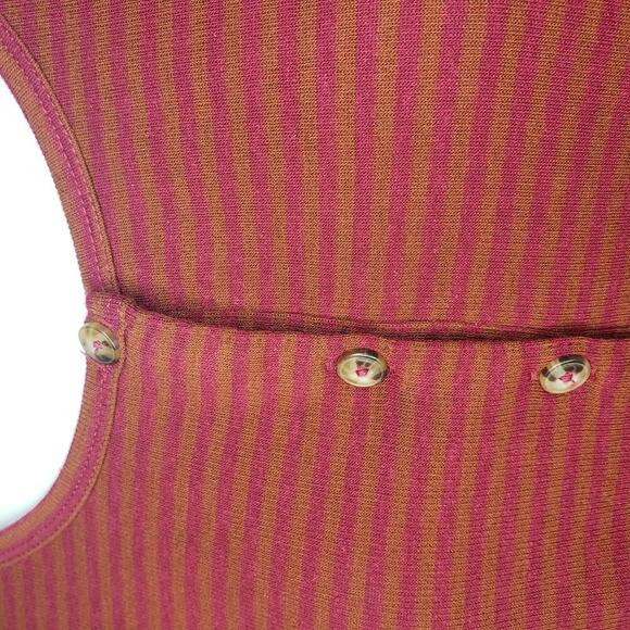 NWT Toad & Co. Women's Sz Piru Henley Hemp Blend Dress Prickly Pear Stripe(1750) - Picture 5 of 7